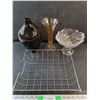 Image 1 : Glass Vases, Footed Glass Bowl, Dish,  Rack