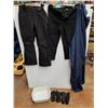 Image 1 : Insulated Pants, Denim Jeans - Size 12, Winter Gloves, Plastic Storage Tote