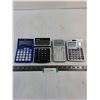 Image 1 : (4) Assorted Calculators - 3 Power On