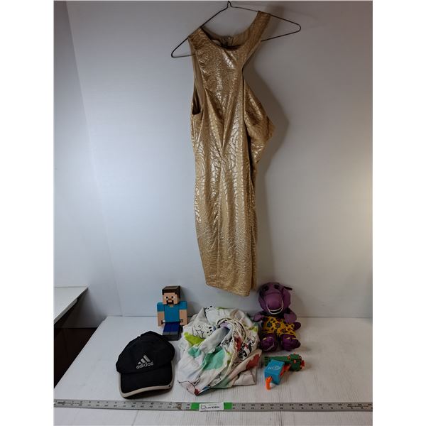 Guess Dress- S, Minecraft Figurine, Adidas Hat, Barney Misc.