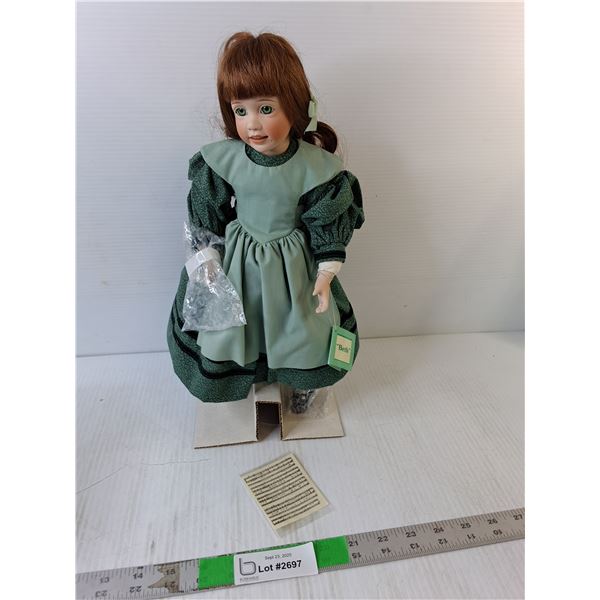 Ashton Drake 'Beth' Porcelain Doll with Stand from Little Women, NIB