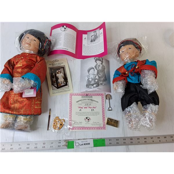 (2) Ashton Drake Porcelain Dolls- "Ming and Mei-Mei" with Certificate of Authenticity