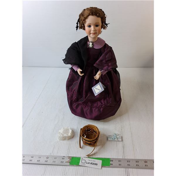 Ashton Drake 'Marmee' Porcelain Doll with Stand from Little Women