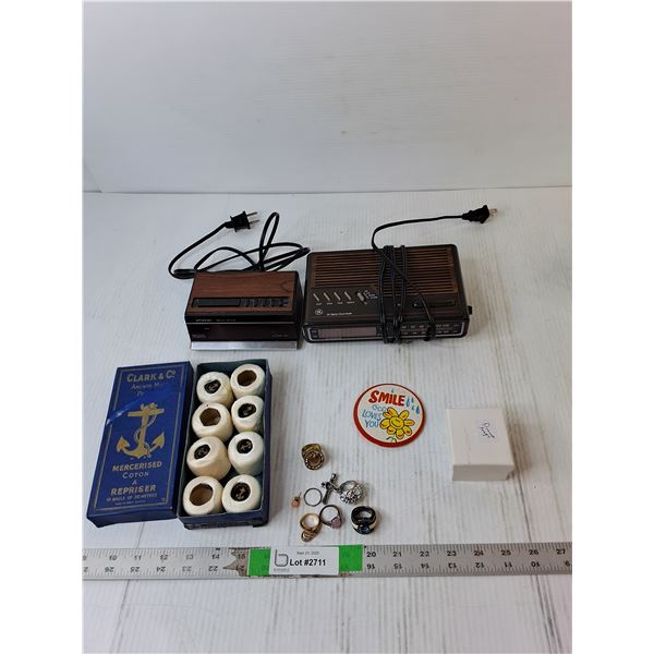 (2) Alarm Clocks- Power On, Various Rings, String, Misc.