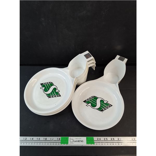 (4)  Saskatchewan Roughriders Snack & Drink Plates