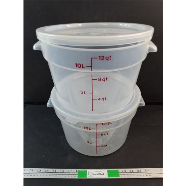 (2) 10L Plastic Buckets with Lids