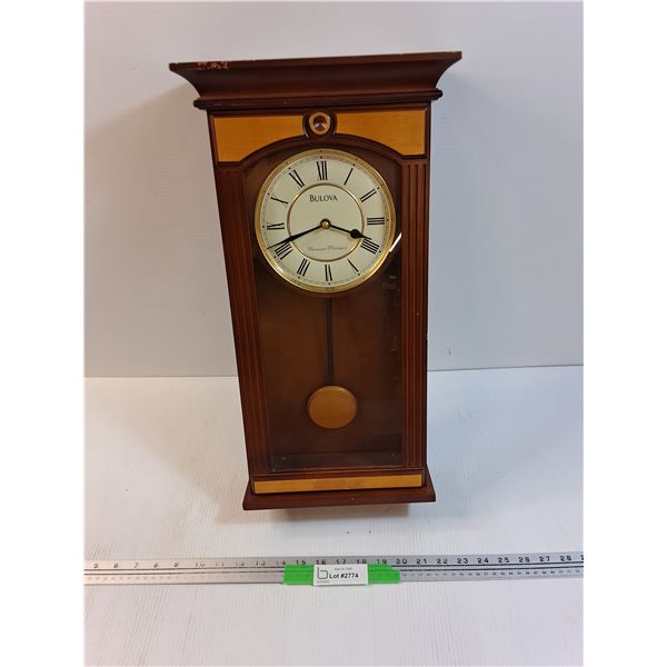 Bulova Pendulum Wall Clock, 5" x 11" x 20"