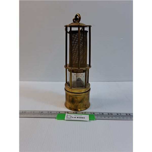 Brass Miners Kerosene Lantern - Made in Scotland - 10" x 3.5"  - CANNOT SHIP
