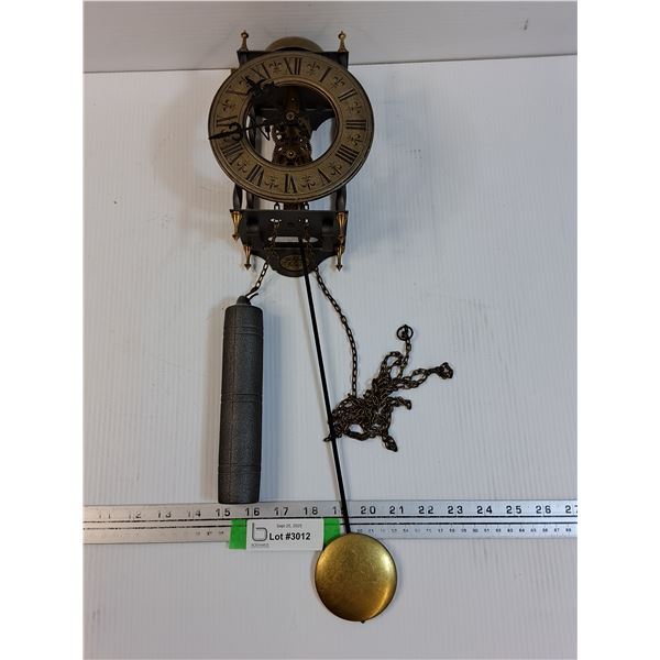 Tempus Fugit Weighted Wall Clock - 21" x 6" x 4" - Assembled Measurements