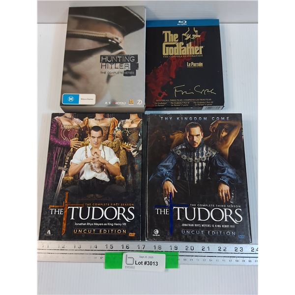 (4) DVD Series: Hunting Hitler, Tudors, Godfather