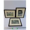 Image 1 : (3) Watercolor Paintings in Frames - 9" x 11"
