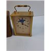 Image 3 : Chinese Wooden Headrest - 12" x 3.5" x 5" & Dumai Desk Clock - As Is