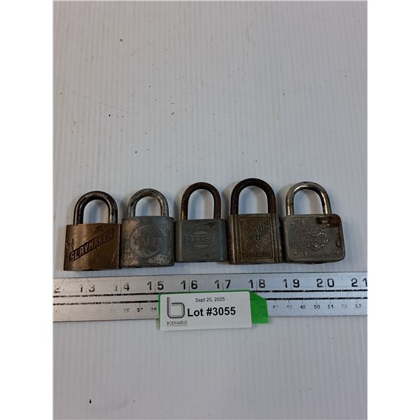 (5) Vintage Locks: Slaymaker, Yale, Reese, Master Lock