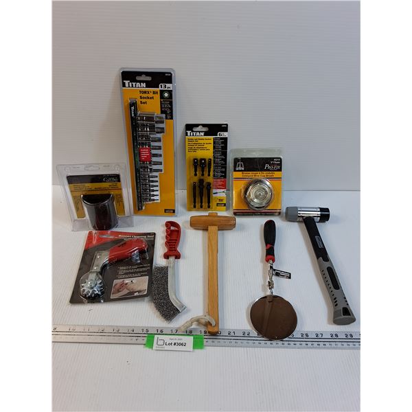 Tool Set: Torx Socket Set, Wobble Socket Set, Hammers, Welding Brush, Misc