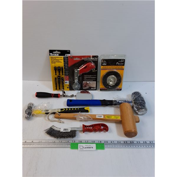 Tool Set: Hammers, Wire Brush, Socket Adapter Set, Misc
