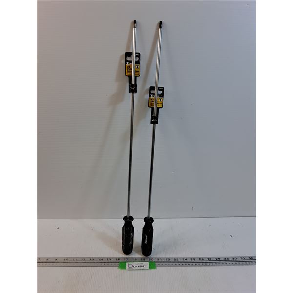 (2) Titan Brand #3 Phillips Screwdrivers - 26" Long - Pick Up Preferred