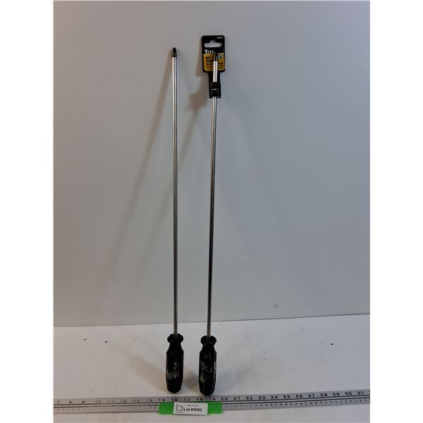 (2) Titan Brand #3 Phillips Screwdrivers - 26" Long - Pick Up Preferred
