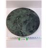 Image 1 : Green Marble Style Table Top - 18" Diameter x 3/4" Thick -  PICK-UP