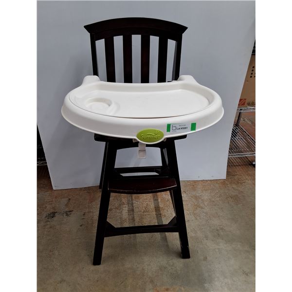 * Dark Wood Adjustable Baby High Chair - PICK UP ONLY
