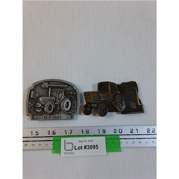 (2) Belt Buckles: Massey Ferguson & International