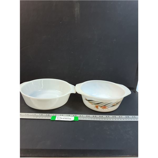 (2) Inopol Brand Vintage Casserole Dishes: 8.5" & 8" Diameter