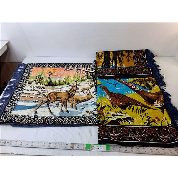 (2) Nature Fabric Tapestries Up to 54" x 37"
