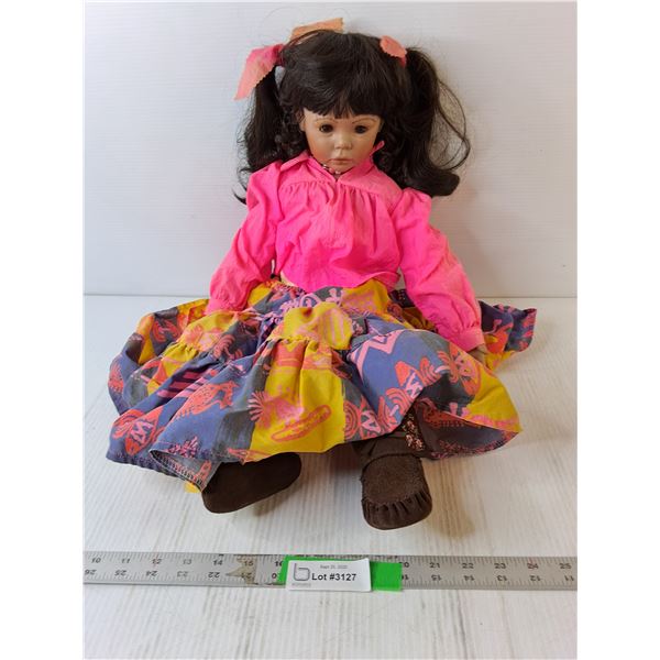 Indigenous Style Porcelain Doll 24" Long