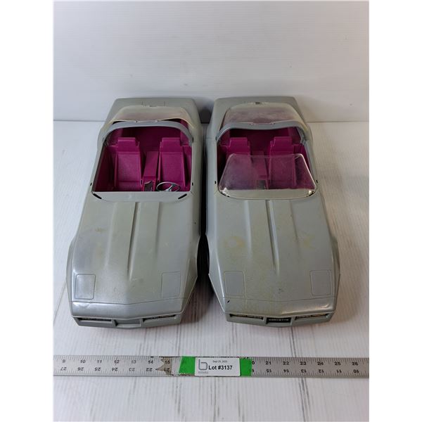 (2) Barbie Corvettes 19" Long