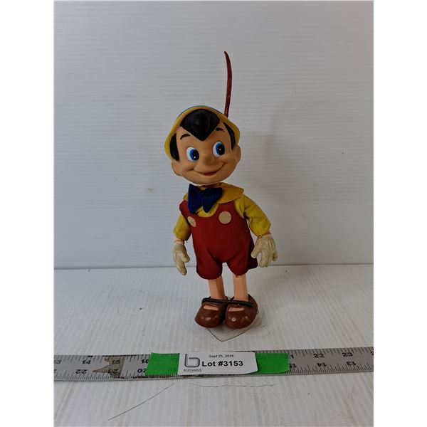 Vintage Rubber & Plastic Pinocchio Doll 8.5"