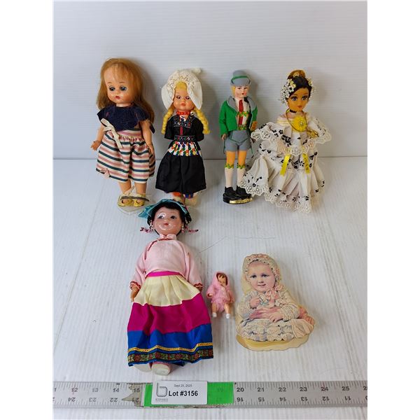 (6) Vintage Dolls- Dutch, Spanish, Japanese