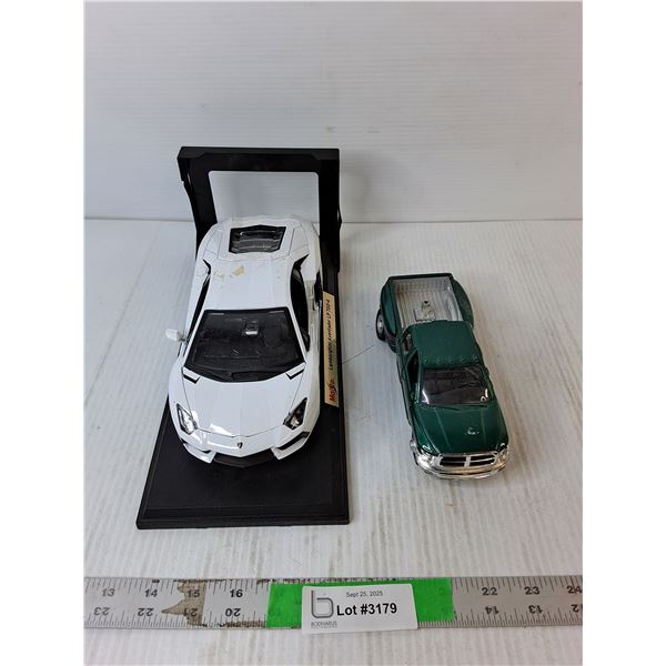 Lamborghini Aventador & Dodge Ram 3500 Diecast Model Vehicles Up to 10", As Is