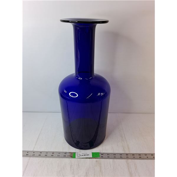 Blue Glass Vase 19.5" Tall, Pickup Preferred