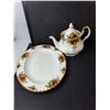 Image 3 : Royal Albert Bone China Dish Set- Kettle, Gravy Boat, (2) Trays, (16) Plates