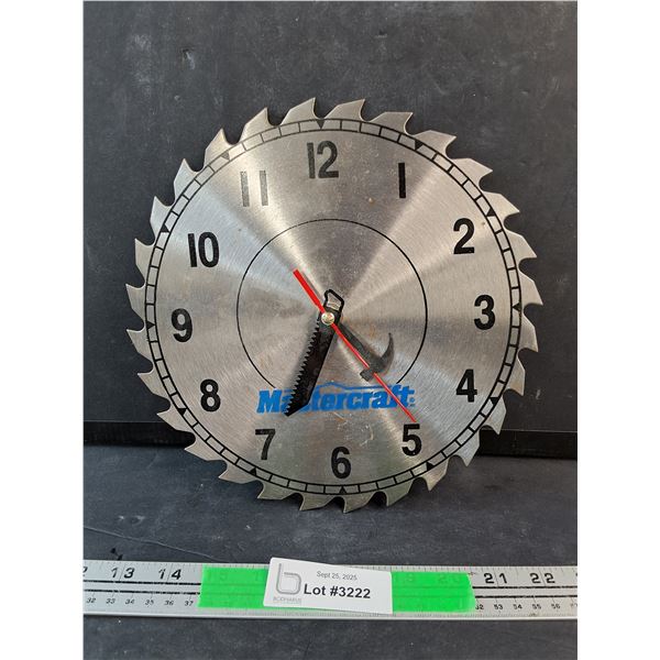 Mastercraft Circular Saw Blade Wall Clock - As Is
