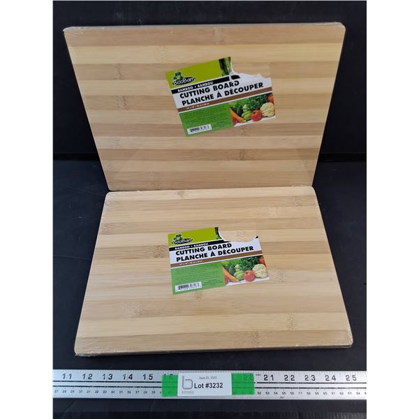 (2)  Bamboo Cutting Boards 14" x 10" - New
