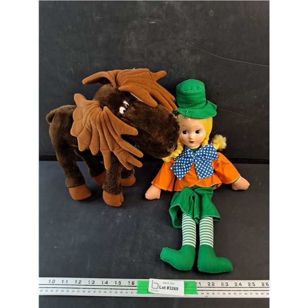 Plush Moose, St Patrick Themed Doll
