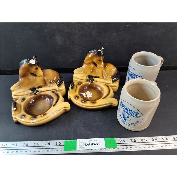 Decorative Ash Trays - Chipped, Oktoberfest Beersteins