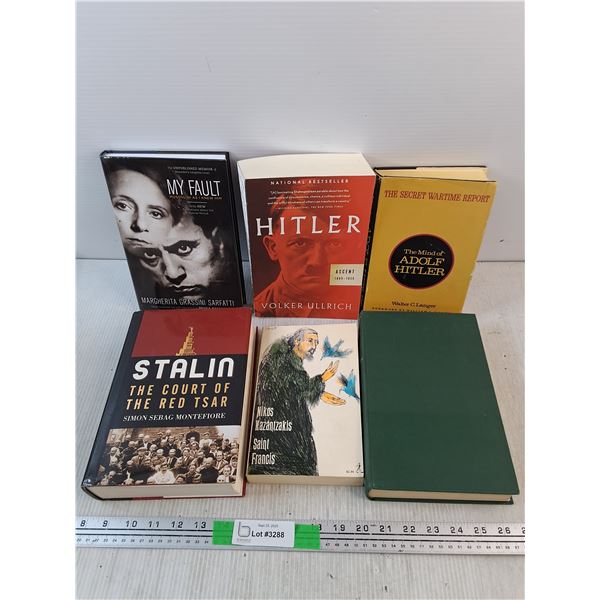 (6) Books - Hitler, Nikos Kazantzakis, Stalin