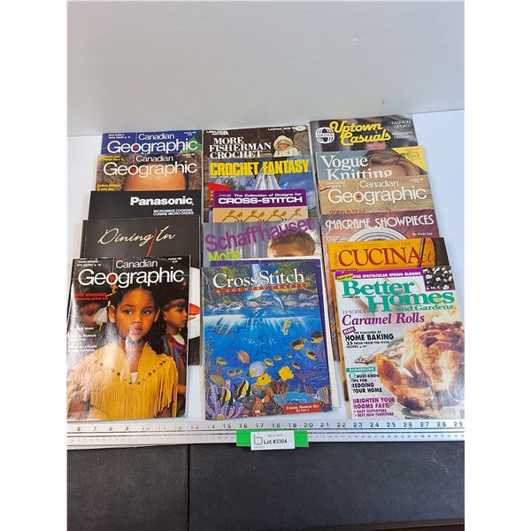 (16) Magazines: Canadian Gepgraphic, Cross Stitch, Misc