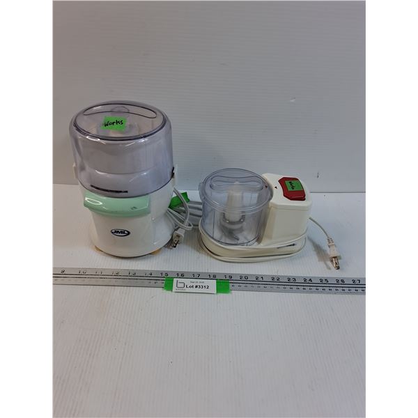 (2) Small Food Choppers - Powers On