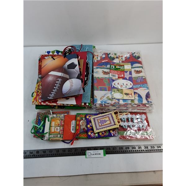 Assorted New Wrapping Paper, Gift Bags, Greeting Cards