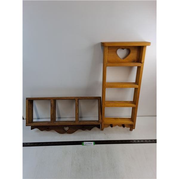 (2) Mountable Wooden Display Shelves - 20x10" & 25x10.5" - Pickup Preferred