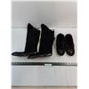 Image 1 : (2) Women's  Footwear (Knee-High Boots size 38, Leather Moccasins size 7 ladies) Seems New