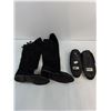 Image 2 : (2) Women's  Footwear (Knee-High Boots size 38, Leather Moccasins size 7 ladies) Seems New