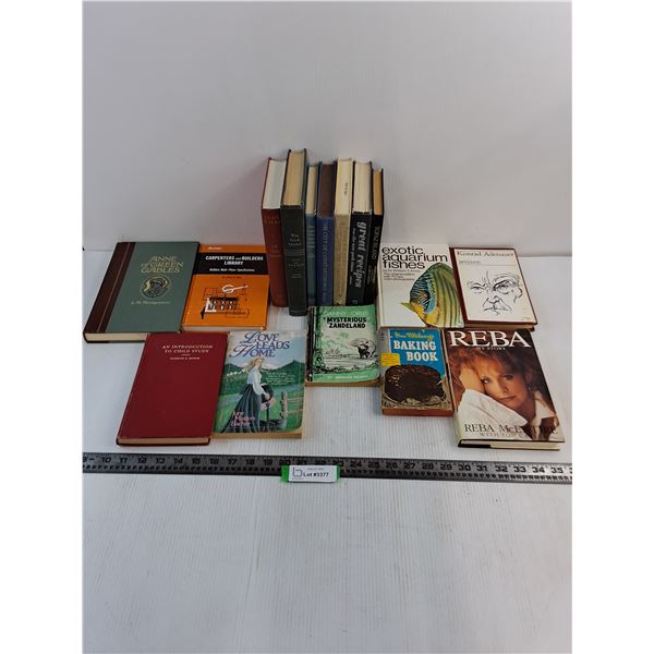 (16) Books - Some Vintage (Anne of Green Gables, Reba, Exotic Aquarium)