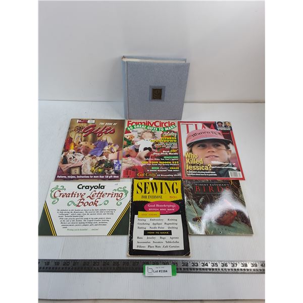 (6) Magazines (Time, Family Circle, Birds), Photo Album