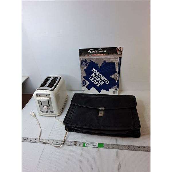 Hamilton Beach Toaster- Powers On, Toronto Maple Leafs Stickers, Document Suitcase- As Is