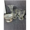 Image 2 : Glass Lot- (3) Milkshake Glasses, (3) Ice Cream Dishes, (2) Candleholders, Misc.
