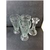 Image 3 : Glass Lot- (3) Milkshake Glasses, (3) Ice Cream Dishes, (2) Candleholders, Misc.