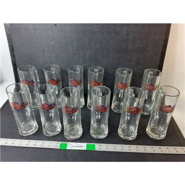 (12) Great Western Brewing Glass Steins 7.75" - Pick Up Preferred